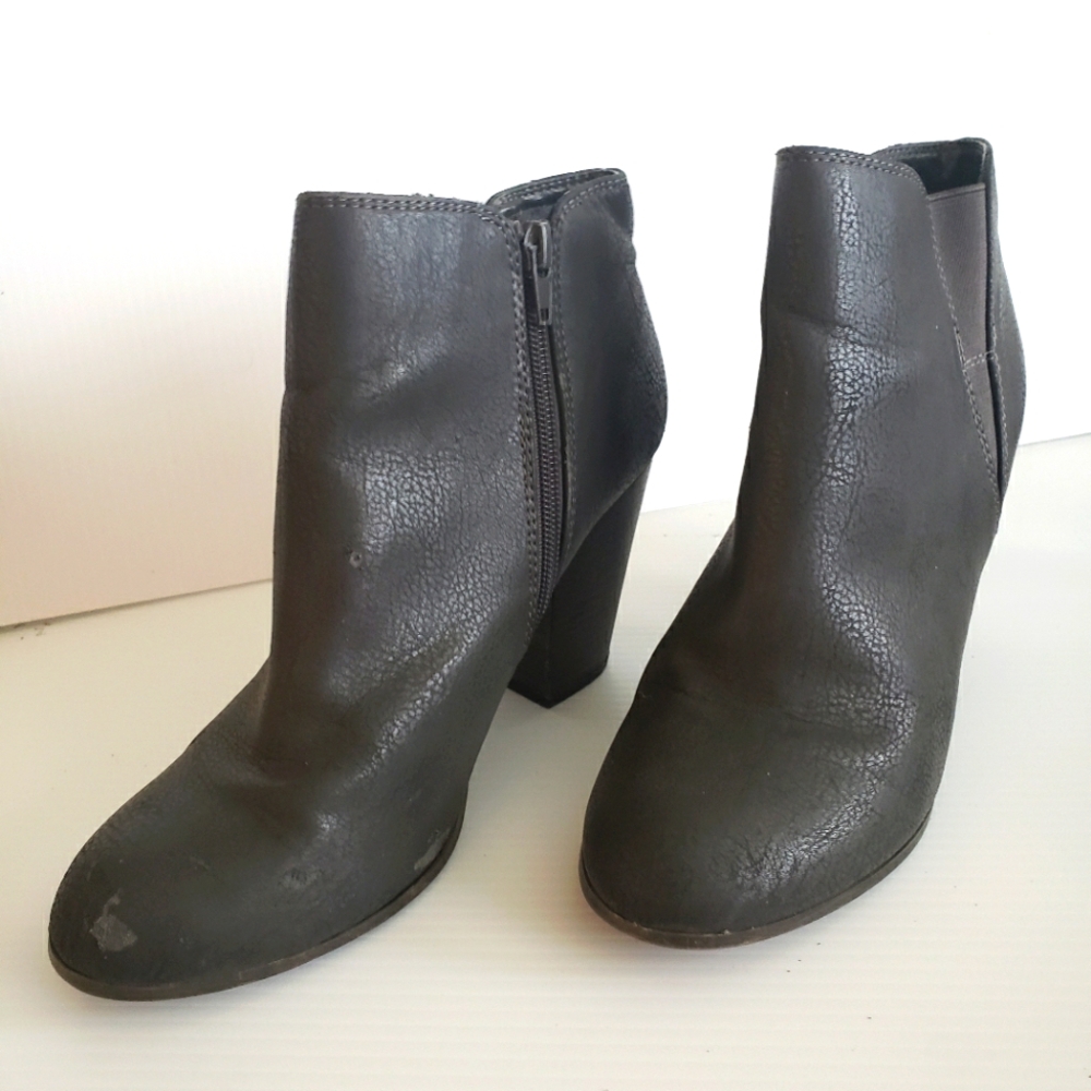 Fergalicious Black Ankle Boots Chunky Heel Minimalist Design